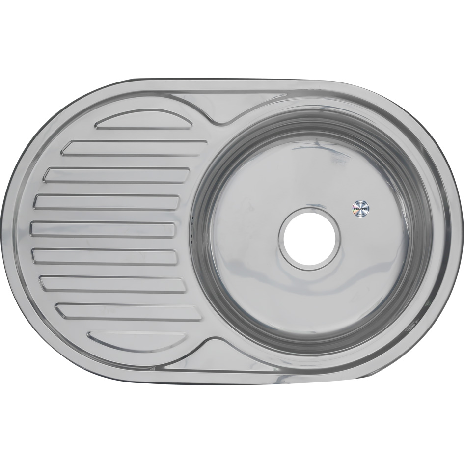 Мойка 7750 U MELANA 0,6/160 врезная овальная с сифоном (122 tb *10) 122 tb (*10) - Вид №1