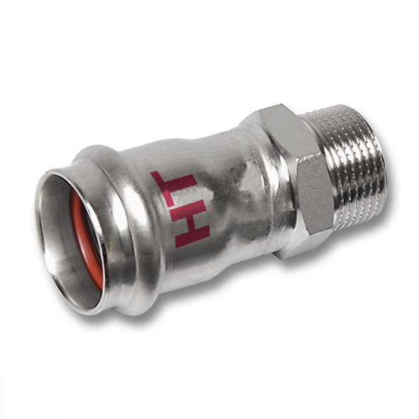 618243G893 SANHA 18243G пр.-фит. нерж., упл.фитон ниппель переходной ВПр-НР 88,9x3 мм  - Вид №1