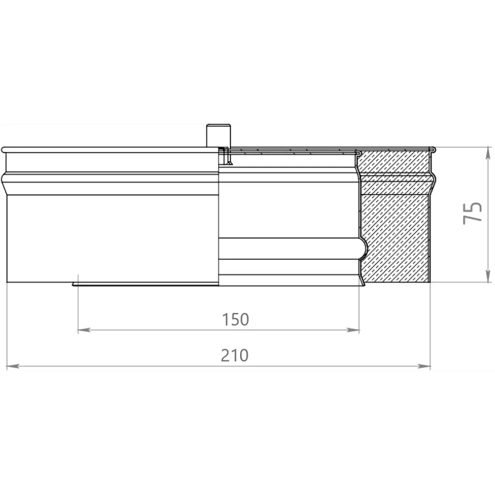 Отвод конденсата для сэндвича Металлик и Ко 430/0.5 мм D150x210 мм STLM-2069710 - Вид №4