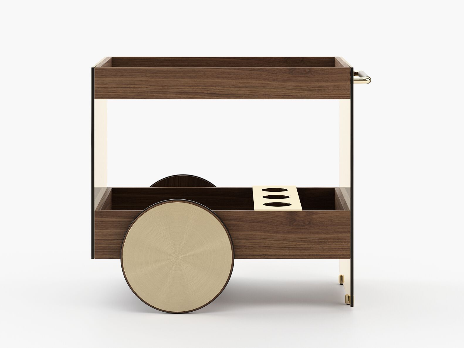 Деревянная и стеклянная тележка для еды Laskasas Essence ARCH-00090903 - Вид №1