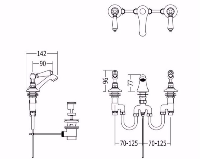 Devon&Devon Смеситель для биде с 3 отверстиями Dandy sun-id-1444078 - Вид №2
