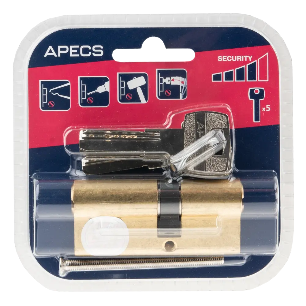 Цилиндровый механизм APECS Pro LM-70 с защитой от взлома, золото 84168105 SM STLM-1478585 - Вид №2