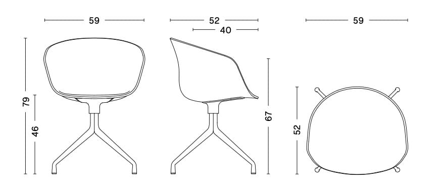 Вращающееся кресло с подлокотниками Hay About a Chair ARCH-00086847 - Вид №3