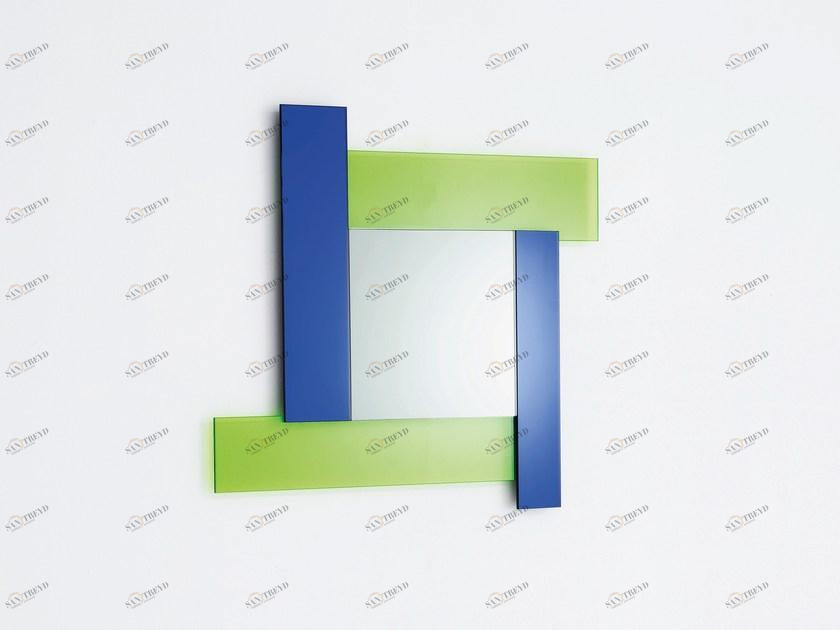 Glas Italia Квадратное настенное зеркало в раме Gli specchi di dioniso Dioniso2 