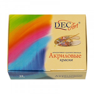 24-12.40-50 Краска акриловая набор 12 цв. 40 мл Decart