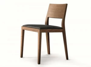 ZANETTE Стул из орехового дерева каналетто и сиденье из экокожи