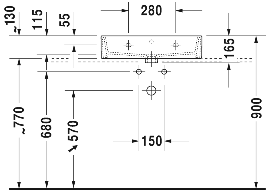 2350600071 Подвесная раковина настенная овальная Duravit Vero Air - Вид №2