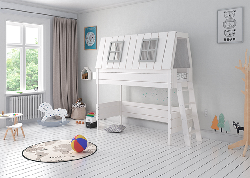 Кровать-чердак Home West M 80х160 см белая ELLIPSE ELLIPSE HOME 351807 Белый Santreyd  - Вид №1