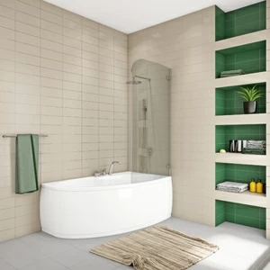 Шторка на ванну 55x160 GV-861BR прозрачное стекло 6 мм GUTEWETTER TREND PEARL