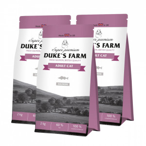 ПР0042053*3 Корм для кошек DUKE"S FARM лосось сух. 2кг (упаковка - 3 шт) DUKE'S FARM