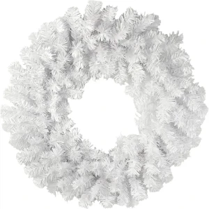 Венок новогодний №6, ø50 см, цвет белый
