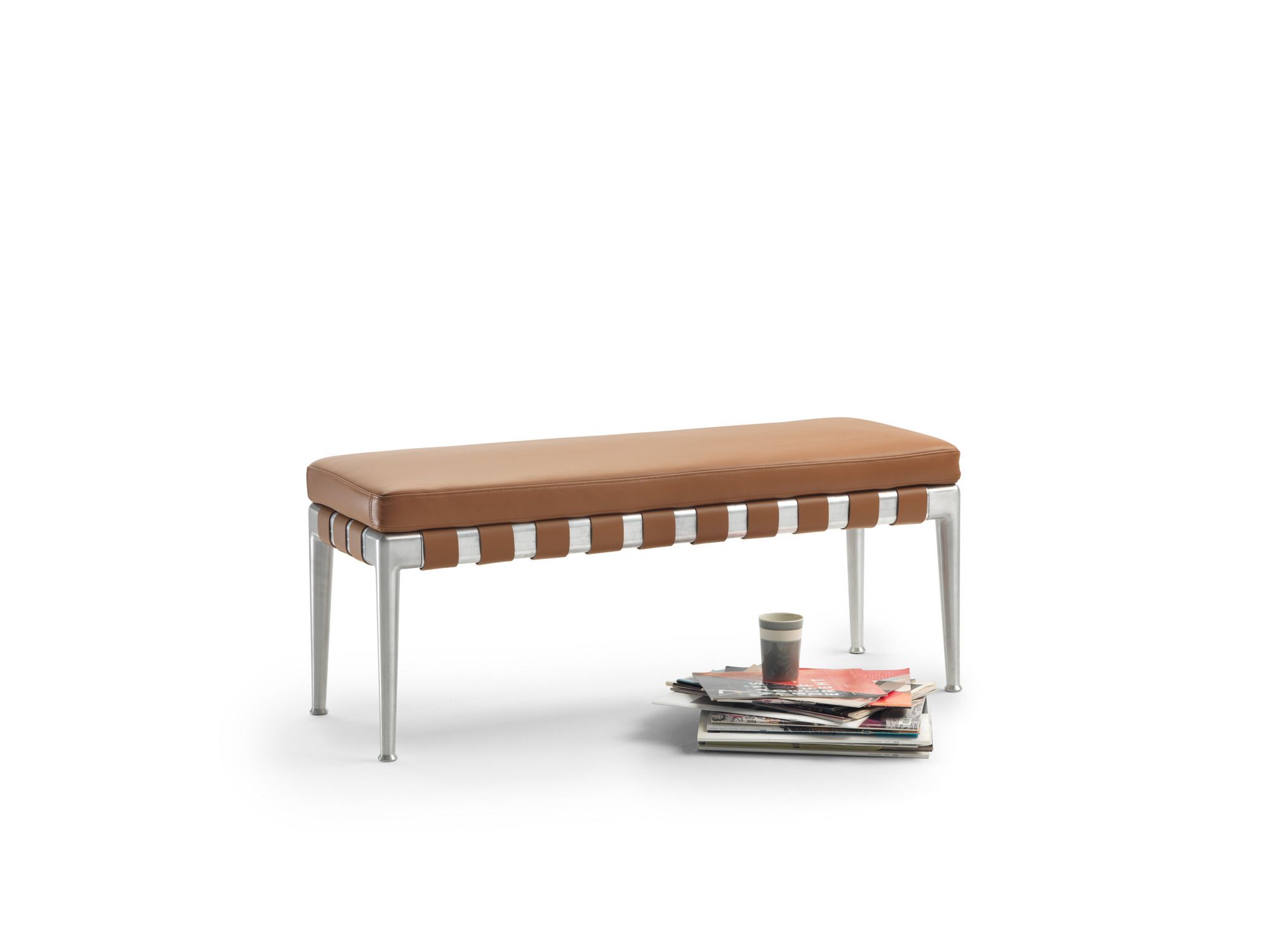 Кожаная мягкая скамья с алюминиевой основой Flexform ARCH-00096996 - Вид №2