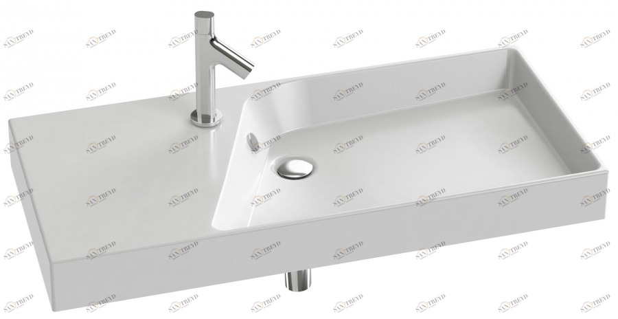 EXN112-Z-00 Подвесная раковина настенная прямоугольная JACOB DELAFON RYTHMIK белая