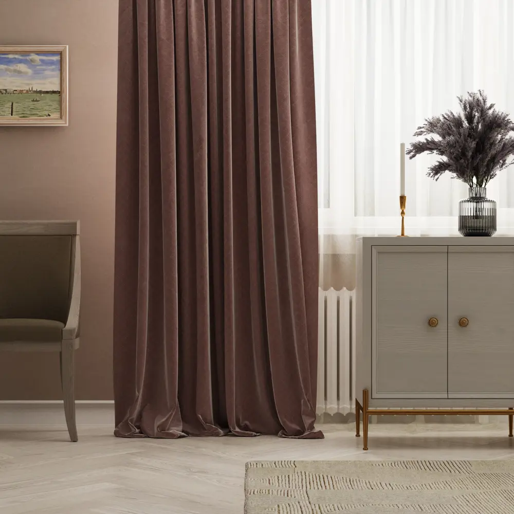 Штора на ленте Inspire Lily 140x280 см цвет розовый 83561938 STLM-2007150 