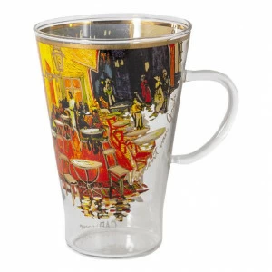 Кружка стеклянная 0,4 л красно-желтая "Ночная терраса кафе. В. Ван Гог" CARMANI В. ВАН ГОГ 00-3946526 Желтый;красный;прозрачный