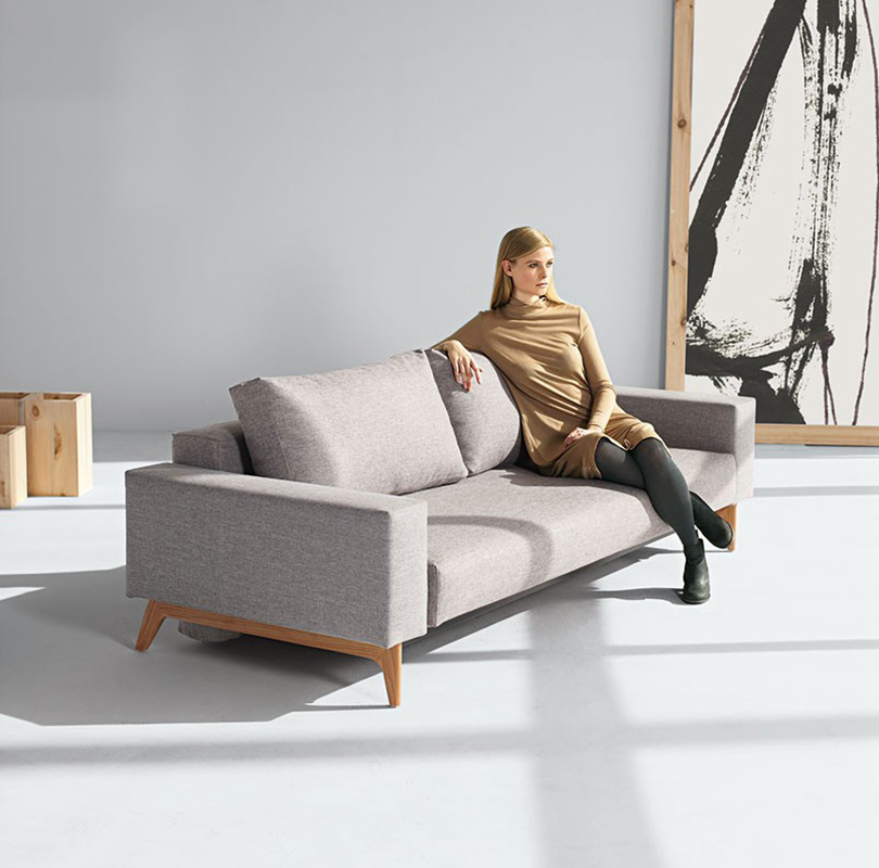 Диван Idun с подушками, подлокотниками Rests и ножками из дуба, серый Innovation Living IDUN521 - Вид №4