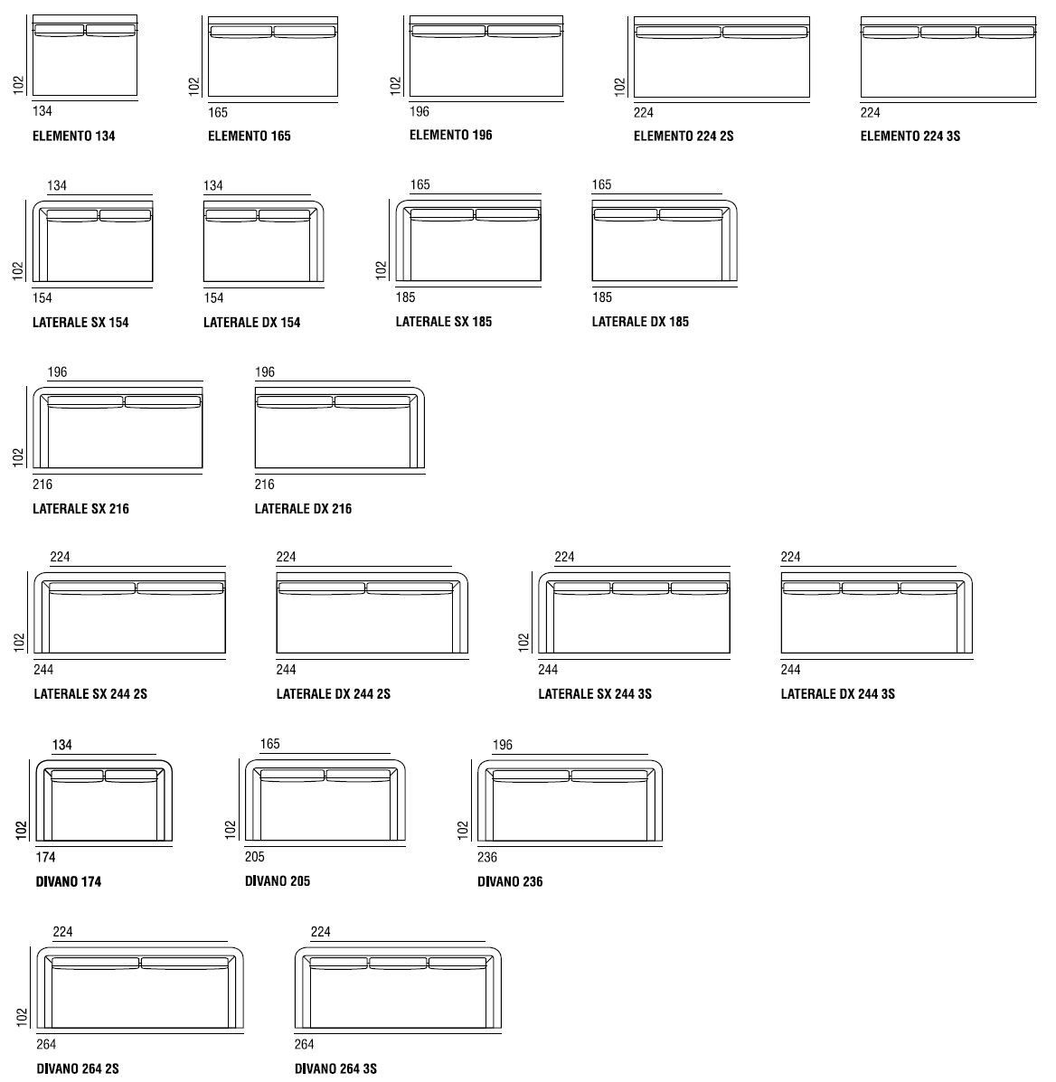 Секционный диван из ткани Verzelloni Линдон ARCH-00077707 - Вид №24
