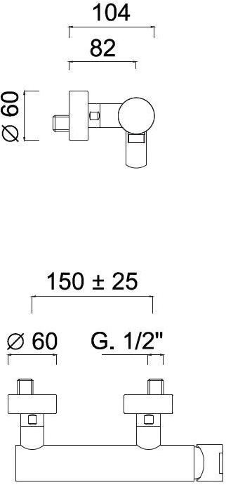 Rubinetteria Giulini Внешний смеситель для душа, однорычажный Deluxe - surf F5808dl - Вид №1