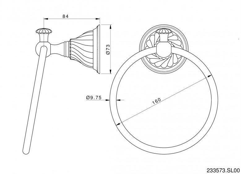Bronces Mestre Держатель кольца для полотенца Artica with porcelain 233573.sl00.50 - Вид №1