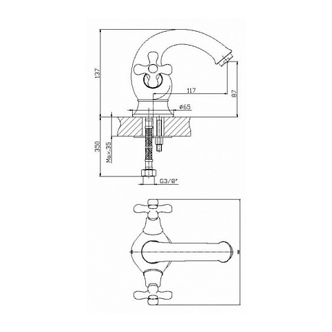 Orange Gracia M20-021cr двухвентильный смеситель для раковины Хром sun-id-1517050 - Вид №1