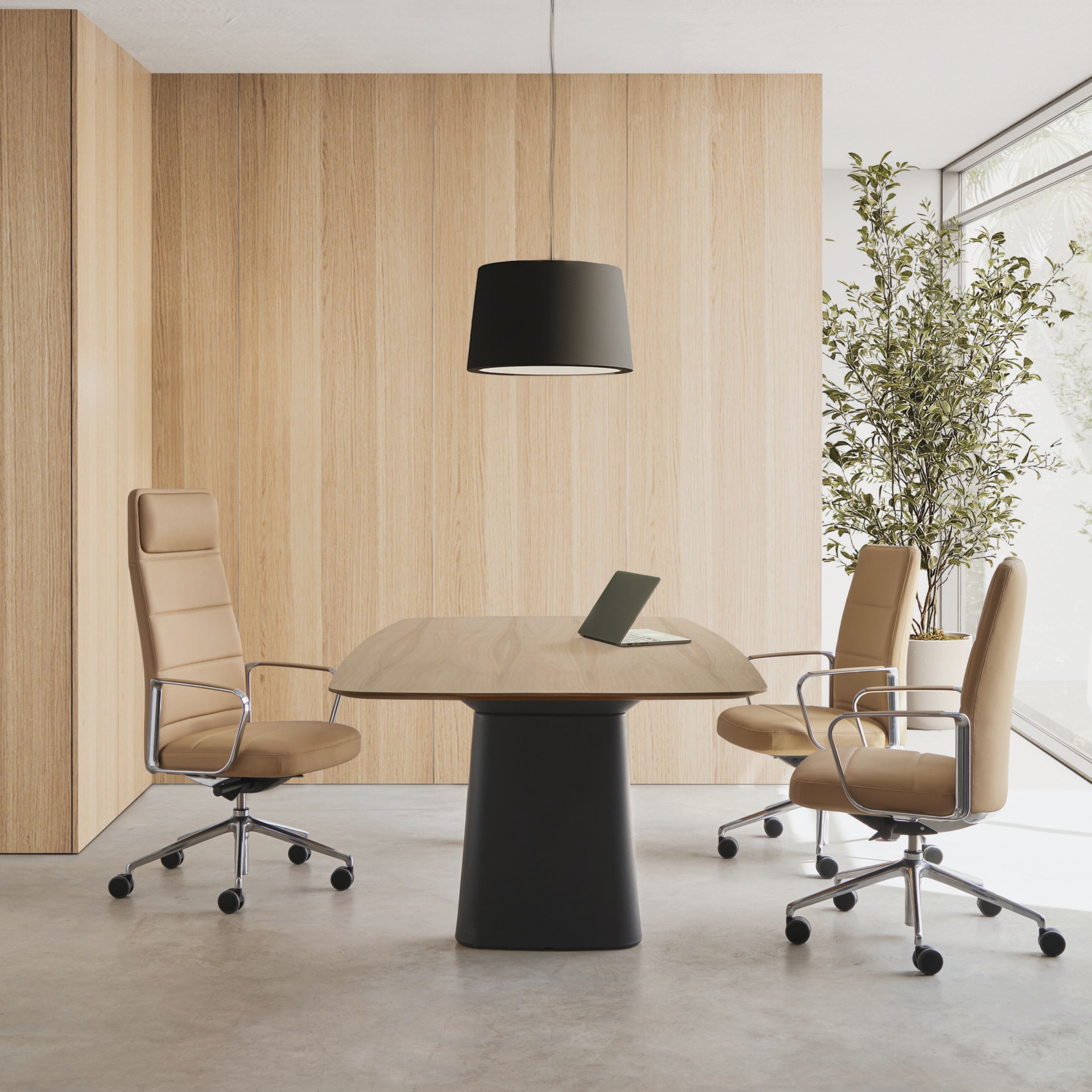 Регулируемое по высоте кожаное вращающееся офисное кресло с колесами INCLASS ZenPro ARCH-00055292 - Вид №4