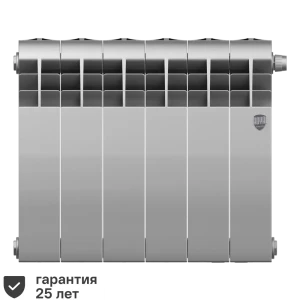 Радиатор секционный Royal Thermo Biliner RTBSSVR35006 350/87 6 секций нижнее правое подключение биметалл серый 82758206 STLM-2020115