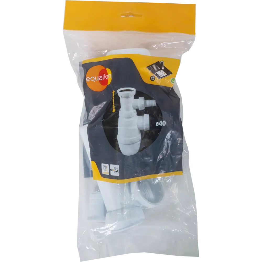 Сифон EQUATION для кухонной мойки с подключением стиральной машины 18550975 STLM-0011266 - Вид №3