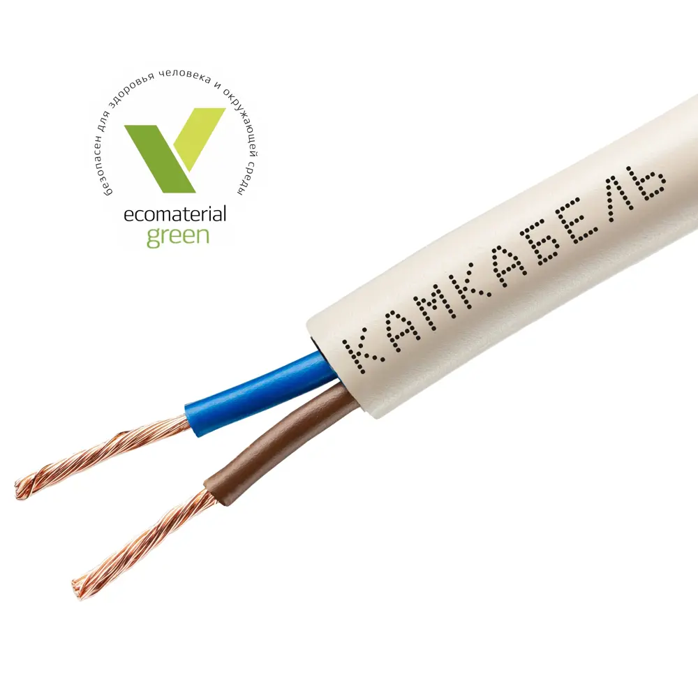 Провод Камкабель ПВС 2x1.5 50 м ГОСТ цвет белый 81933780 STLM-2189591  - Вид №1