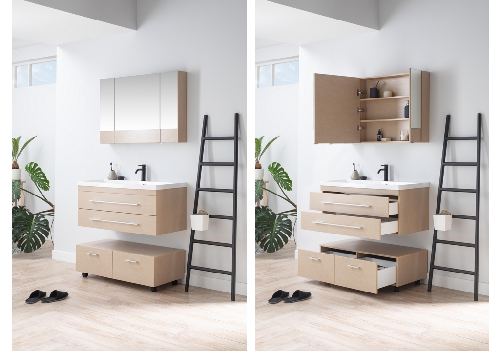 Тумба с раковиной Aquanet Нота NEW 100 светлый дуб 0017149700204096 - Вид №5