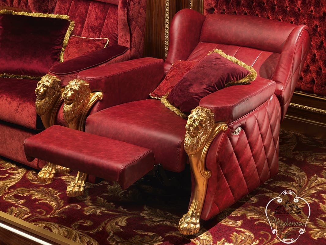 Кожаное кресло с подлокотниками Modenese Luxury Interiors домашний кинотеатр ARCH-00134227