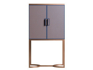 Деревянный шпон и металлический барный шкаф