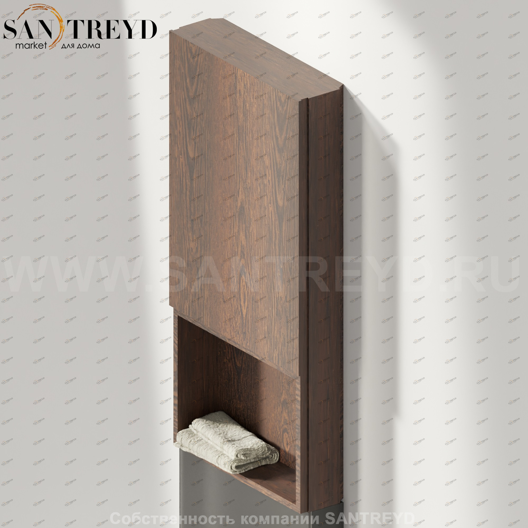 Верхний модуль MONOLITH с полкой коричневый дуб Agape AMON1292UU