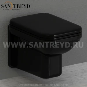 411504 Подвесной унитаз настенный Черный Kerasan Waldorf Италия