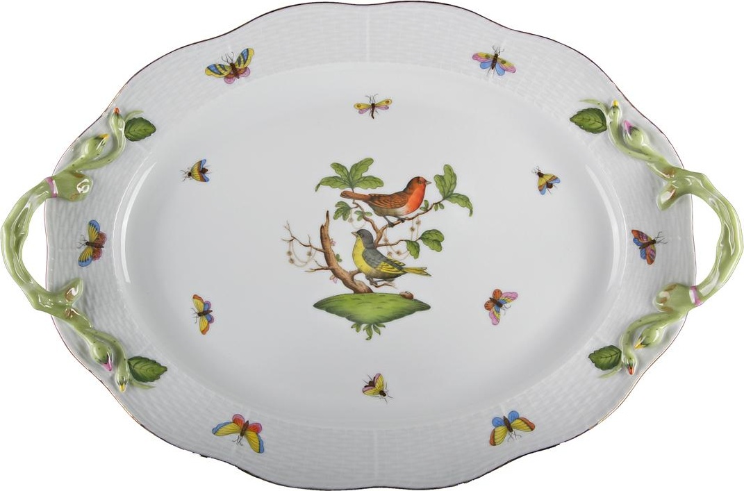 62412 Herend Блюдо овальное с ручками 38см "Ротшильд" Фарфор 