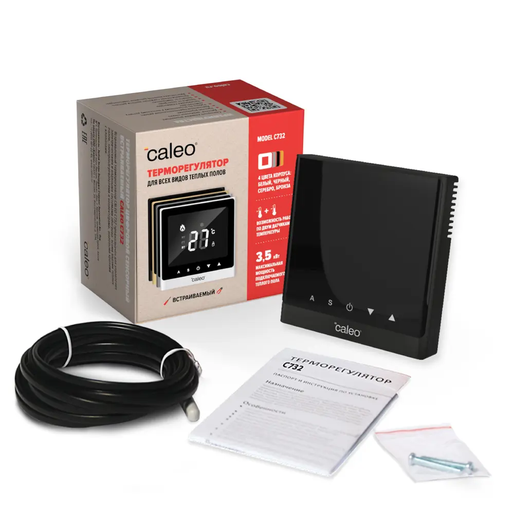 Терморегулятор для теплого пола Caleo C738 электронный программируемый с Wi-Fi цвет черный STLM-2071896 - Вид №3