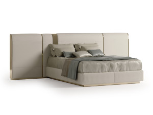 Двуспальная мягкая кровать из ткани