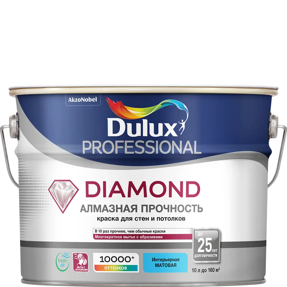 Матовая краска для стен Dulux Professional Diamond Matt база BW 10 л STLM-2118680