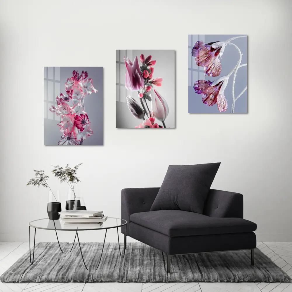 Картина на стекле "Цветы голубые" 60x80 см 82924206 STLM-2050177 ARTABOSKO  - Вид №5