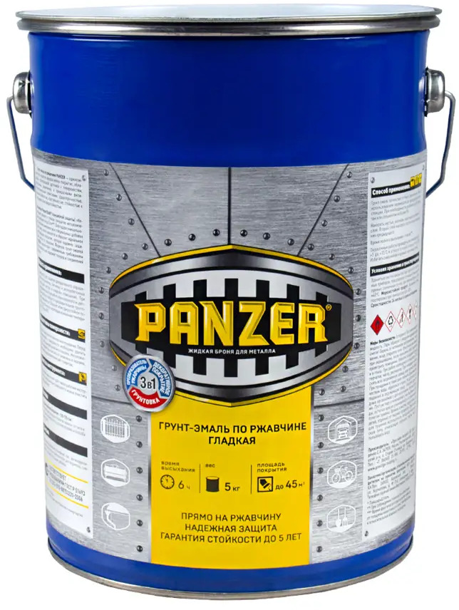 91262676 Грунт- эмаль по ржавчине Panzer 219846 5 кг цвет зеленый STLM-0526790