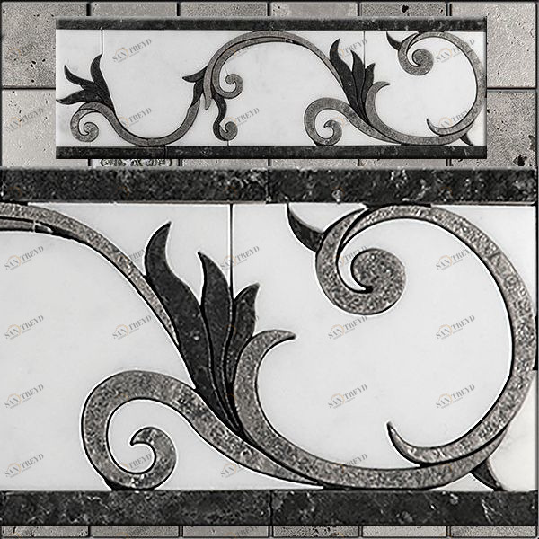 БОРДЮР ИЗ МРАМОРА RM-6 SKALINI FLORAL RM6