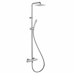 CRITE459 Внешний термостатический смеситель для душа "Cold Touch" с ручкой из АБС-пластика, поворотной трубкой-стойкой, верхним душем SANDWICH SPECIAL 20 x 20 см, ручным душем против известкового налета со скользящей штангой и гибким шлангом LONG LIFE Cri