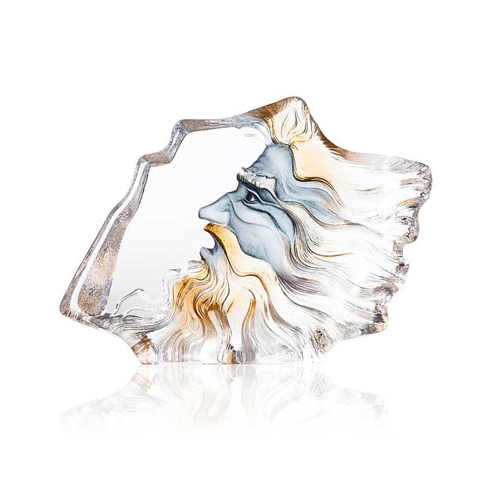 65871 Скульптура "Маска Посейдон III", серо-золотая, 310/215 мм Maleras 