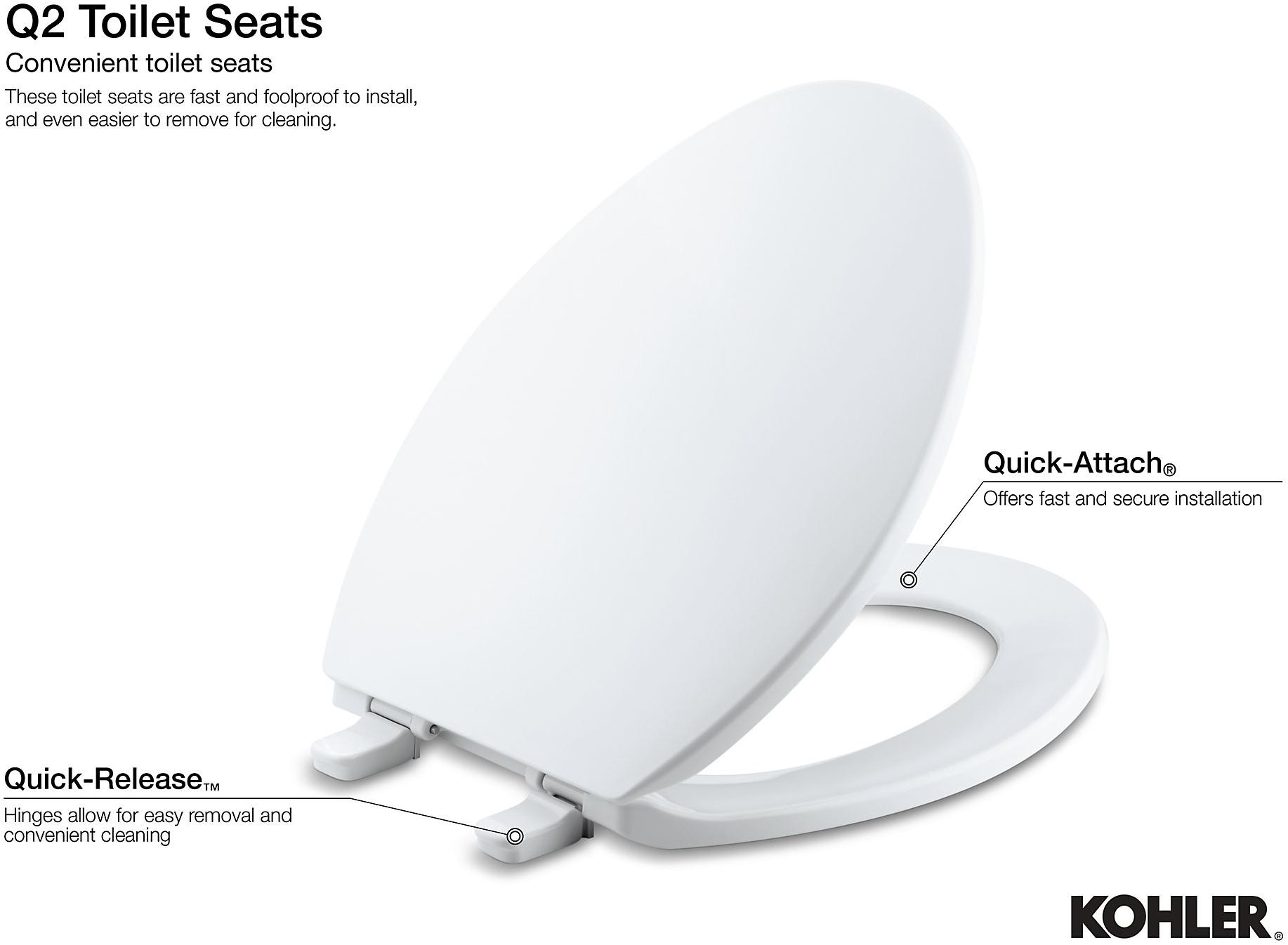 KOHLER Круглое переднее сиденье для унитаза Lustra  Quick-Release  K-4662-G9  - Вид №3