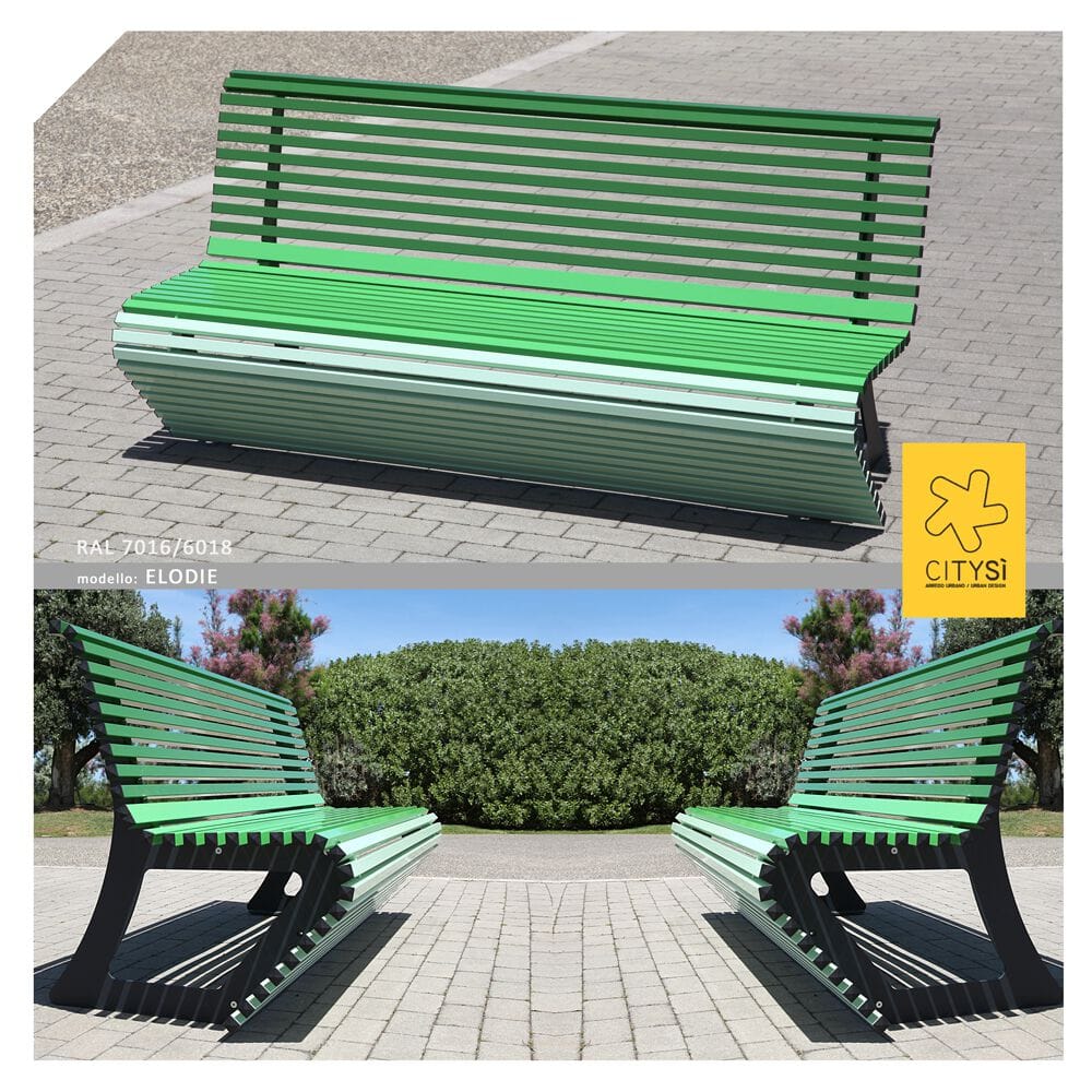 Алюминиевая скамья со спинкой CITYSì Elodie ARCH-00122065 - Вид №5