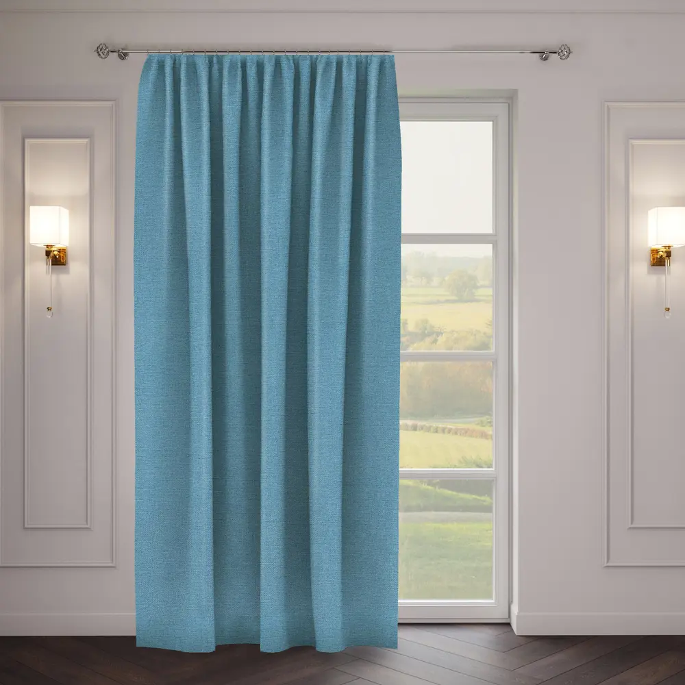 Штора на ленте «Стиль» 200x270 см однотон цвет голубой ТОРГОВЫЙ ДОМ ТЕКСТИЛЬ STLM-2168743