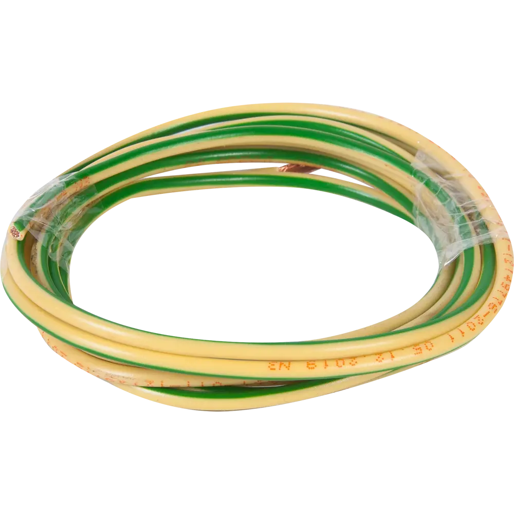 Провод Ореол ПУВ 1x6 мм на отрез ГОСТ цвет зелено-желтый STLM-2196293 - Вид №1