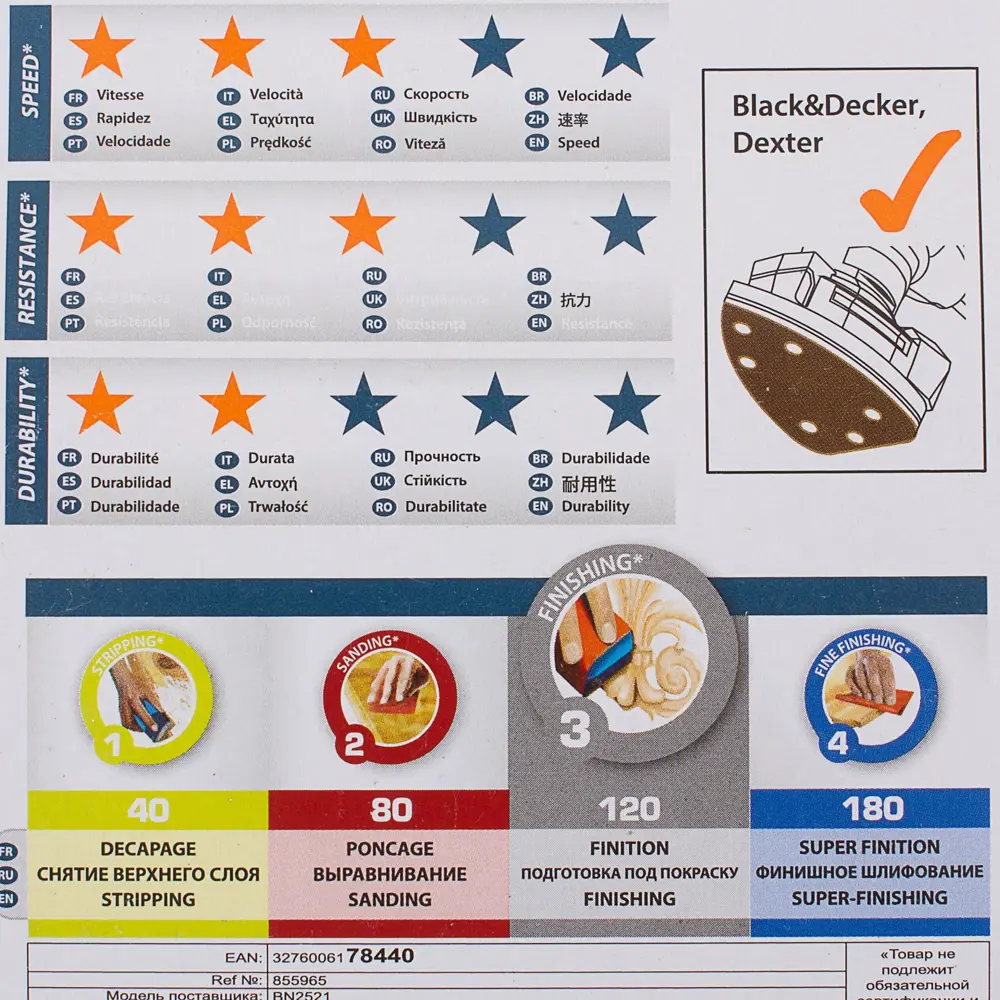 Шлифовальные листы Dexter P120 для труднодоступных мест, 5 шт 18783808 STLM-0012667 - Вид №4