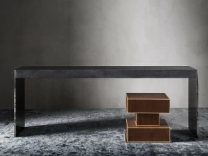 OAK Прямоугольная консоль из кожи Metronome