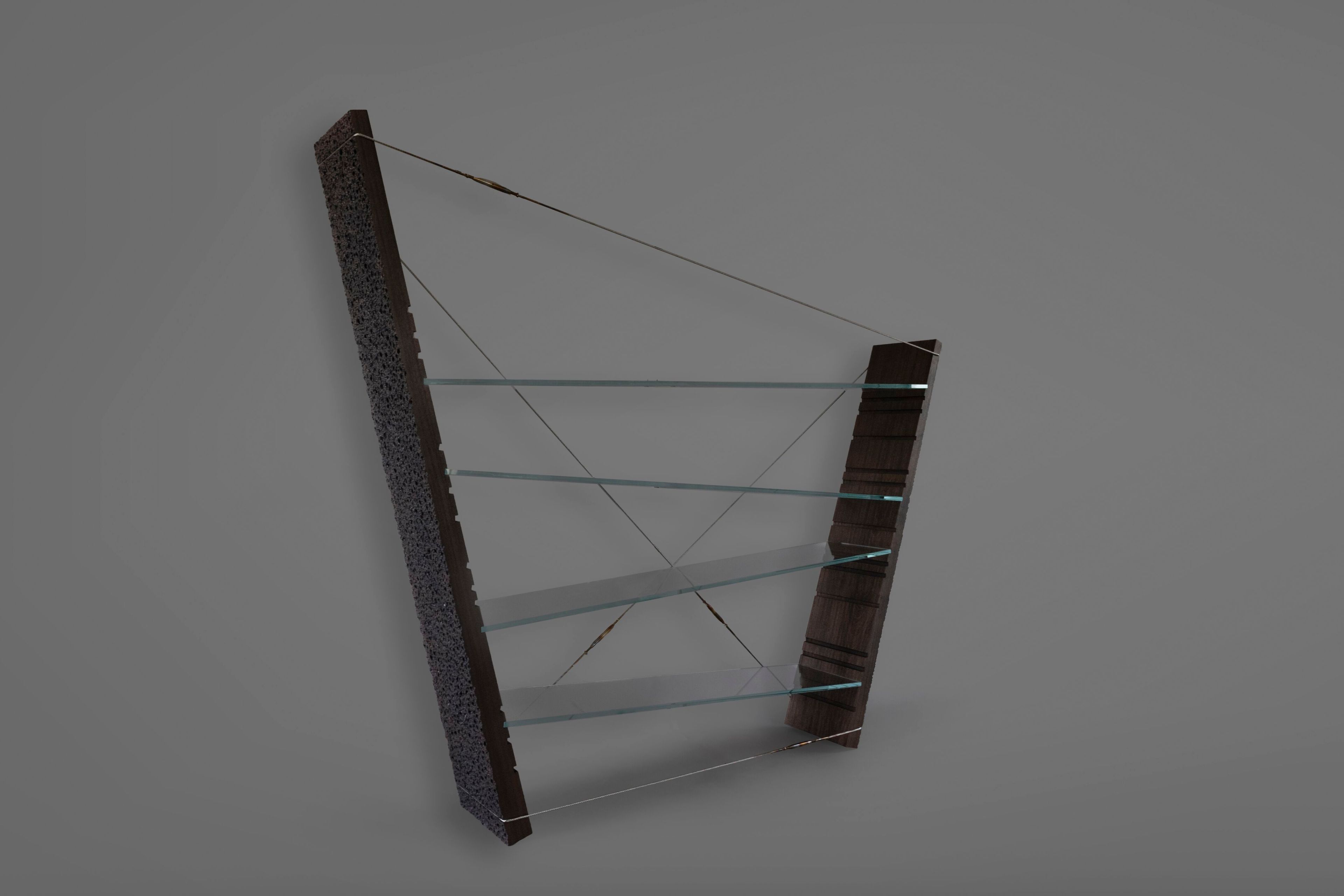 Самонесущая деревянная и стеклянная полка alcarol Geomorphic 2023 ARCH-00049065 - Вид №4