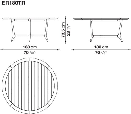 Стеклянный круглый садовый стол B&B Italia Outdoor ARCH-00039572 - Вид №2